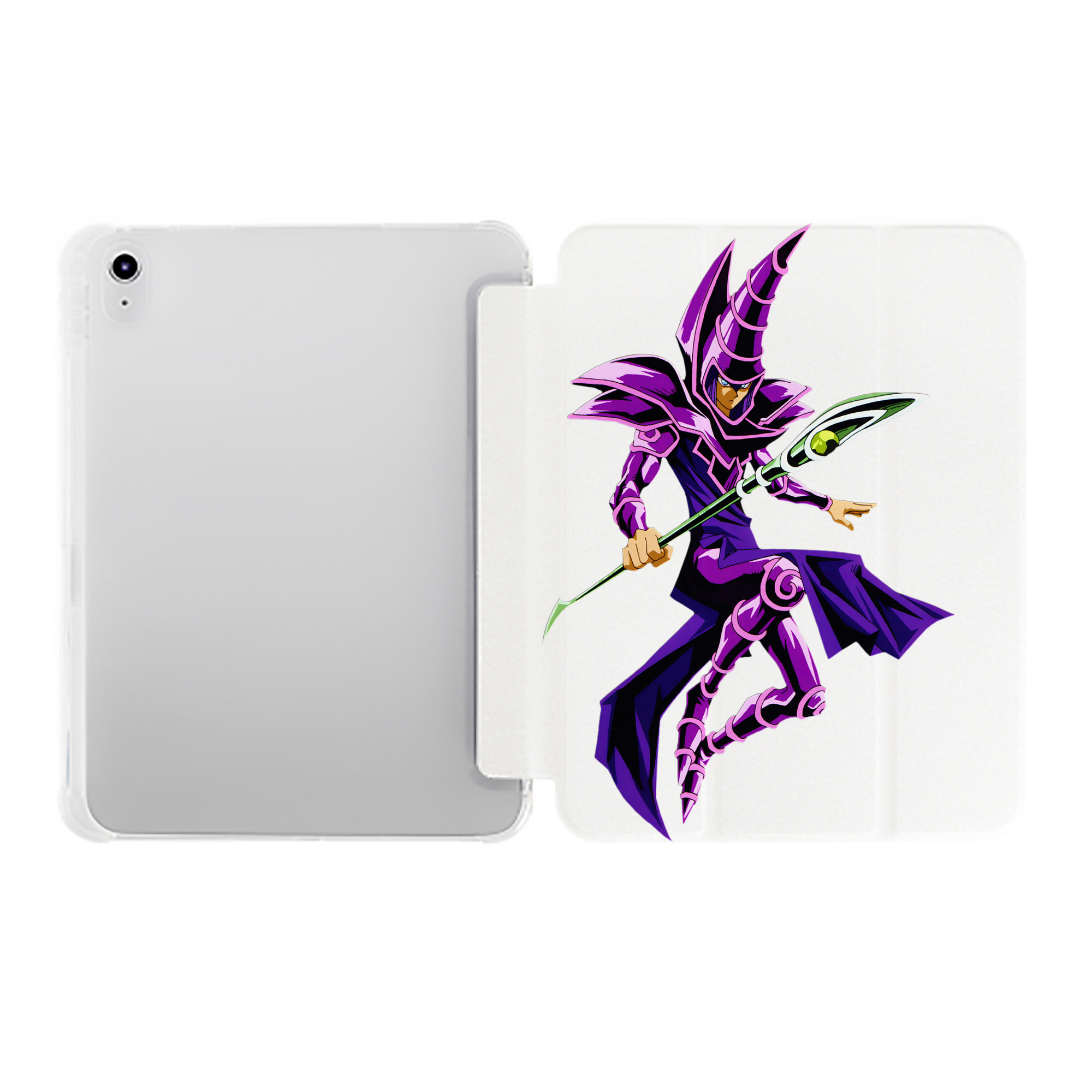 （画像用） 遊☆戯☆王 Yu-Gi-Oh! IPad ケース ペン収納付き 三つ折りスタンド PUレザー×シリコン 対応機種9.5/10.5/10.9インチ